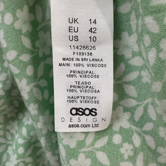 ASOS Plunge Maxi Dress in a Green Based Ditsy Floral Print - Size 10 - Picture 9 of 11